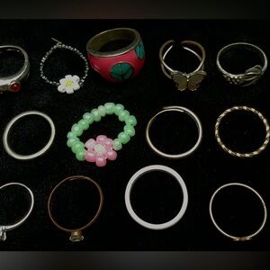 Vintage Lot of 24 costume jewelry rings